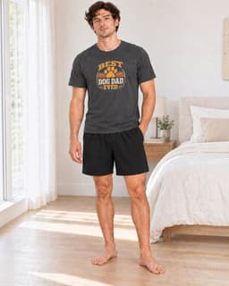 Pijama Hombre Estampado Best Dog dad Gris Oscuro S
