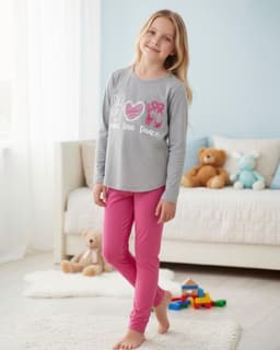 Pijama Nina Estampado Peace Love Dance K710002-2512 Gris 6