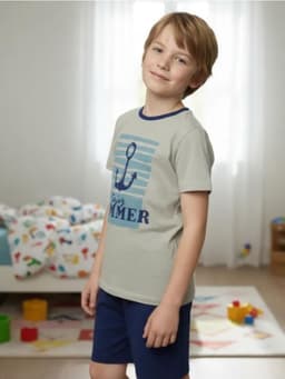 Pijama Nino Enjoy Summer T76343-28 Verde 10
