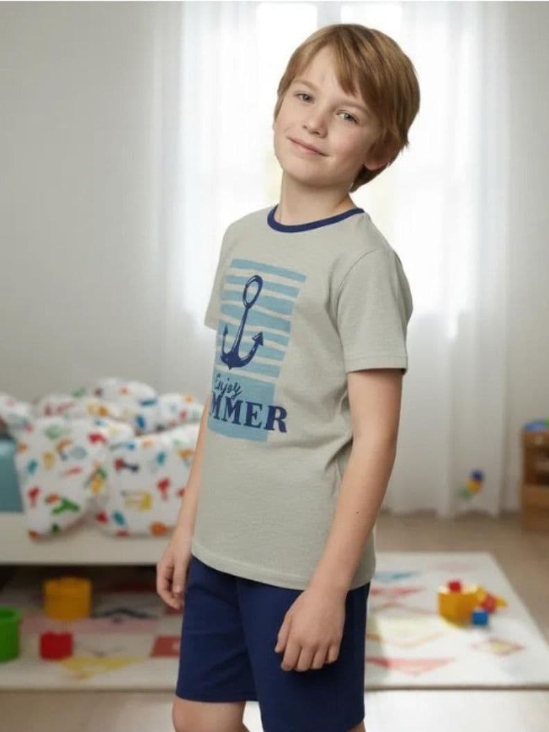 Pijama Nino Enjoy Summer T76343-28 Verde 10