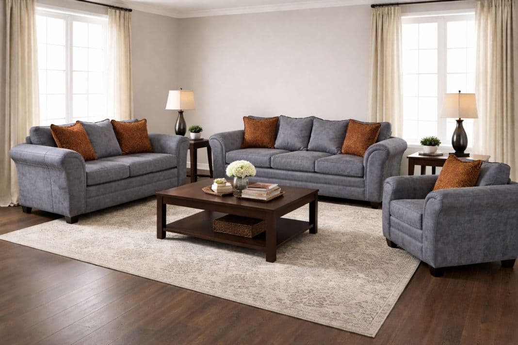 Juego de Living 3 2 1 Aconcagua Gris