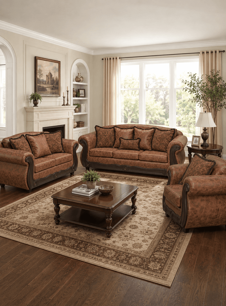 Juego de Living 3 2 1 Estambul Terracota