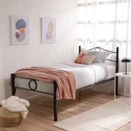 Cama Barcelona 1,5 Pl Incal Negro Metalico 15
