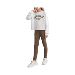 Conjunto Infantil Sudadera con Frase + Leggings - Talla 9 anos 8-10 anos