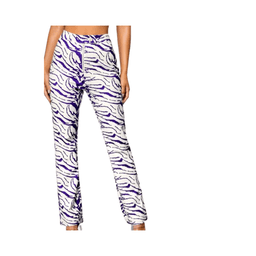 Pantalon de Pierna Recta con Estampado de Cebra - Talla S Blanco