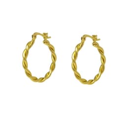 Aro Argolla Trenzada Enchapada en oro de 18k 30mm diametro