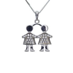 Collar Ninas 45cm Rodinado Plata 925