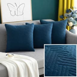 Funda Decorativa Plush Azul Texturizada Pack de 3 046 Estilo Unico