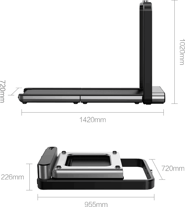 KingSmith WalkingPad X21 Caminadora plegable inteligente doble plegable soporte NFC LED Gris Oscuro