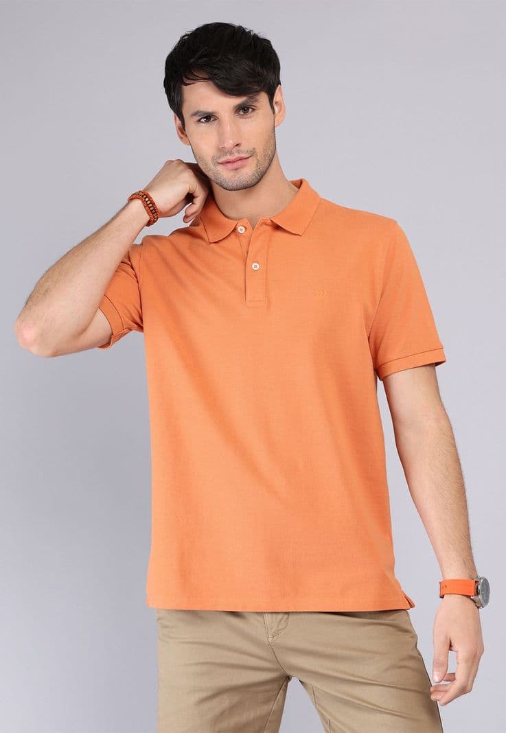 Polera Pique Manga Corta Arrow PO32015NA Naranjo S