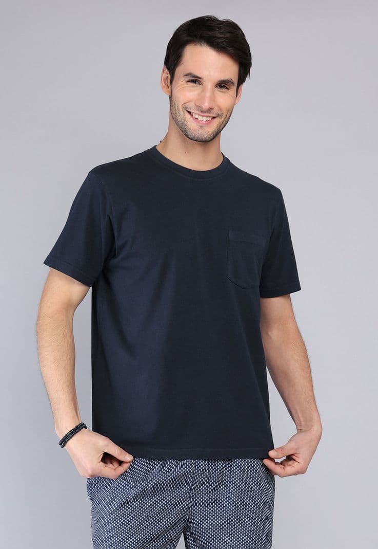 Polera Cuello Redondo Stone Wash Arrow Azul Marino S
