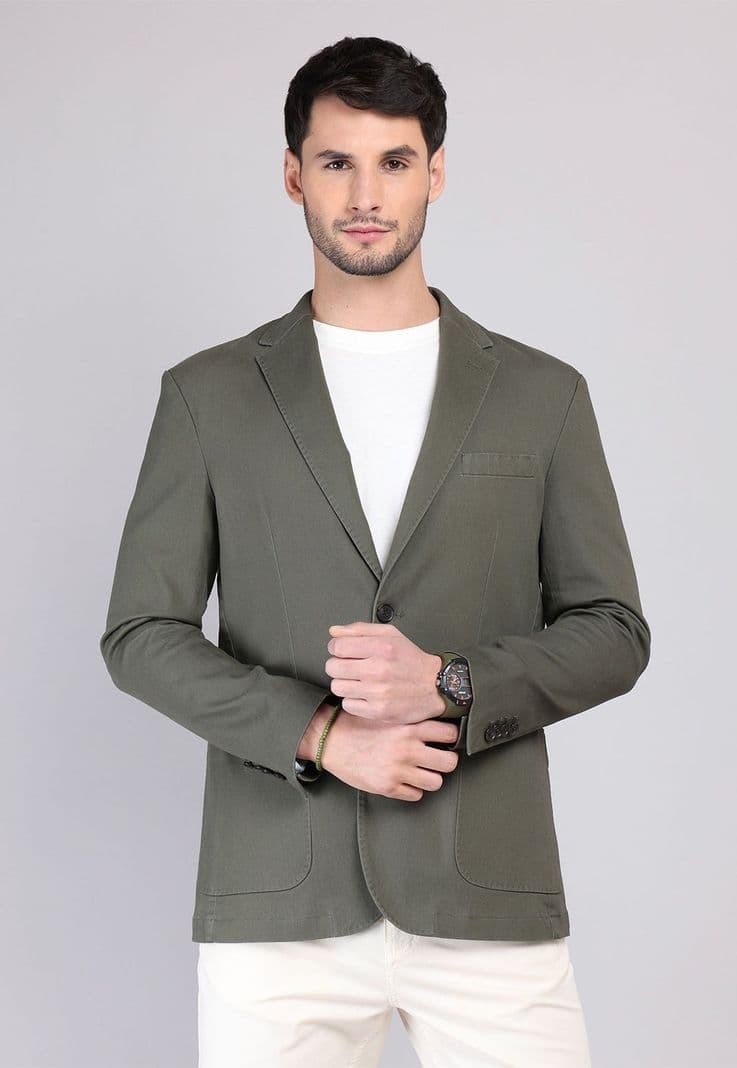 Blazer Liso Algodon Arrow Verde 52