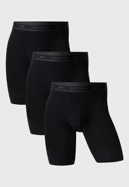 Boxer Hombre Arrow Pack x3 Algodon Liso Negro S