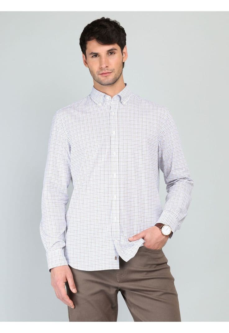 Camisa A Cuadros Regular Fit Azul Arrow CM33003AZ M