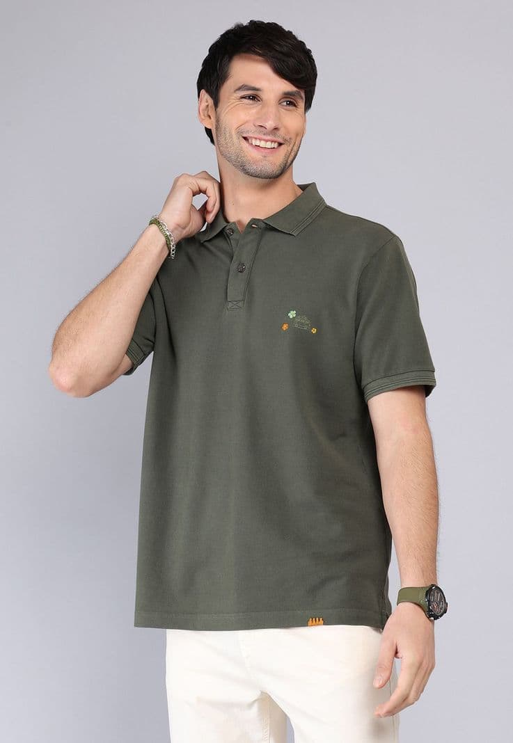 Polera Pique Manga Corta Arrow PO32020OL Verde Olivo M