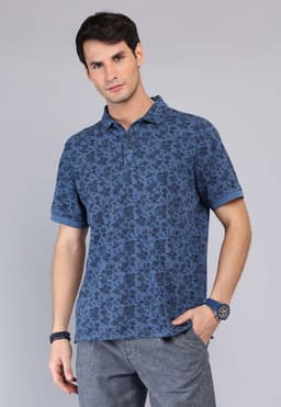 Polera Pique Stone wash Arrow Azul Marino M