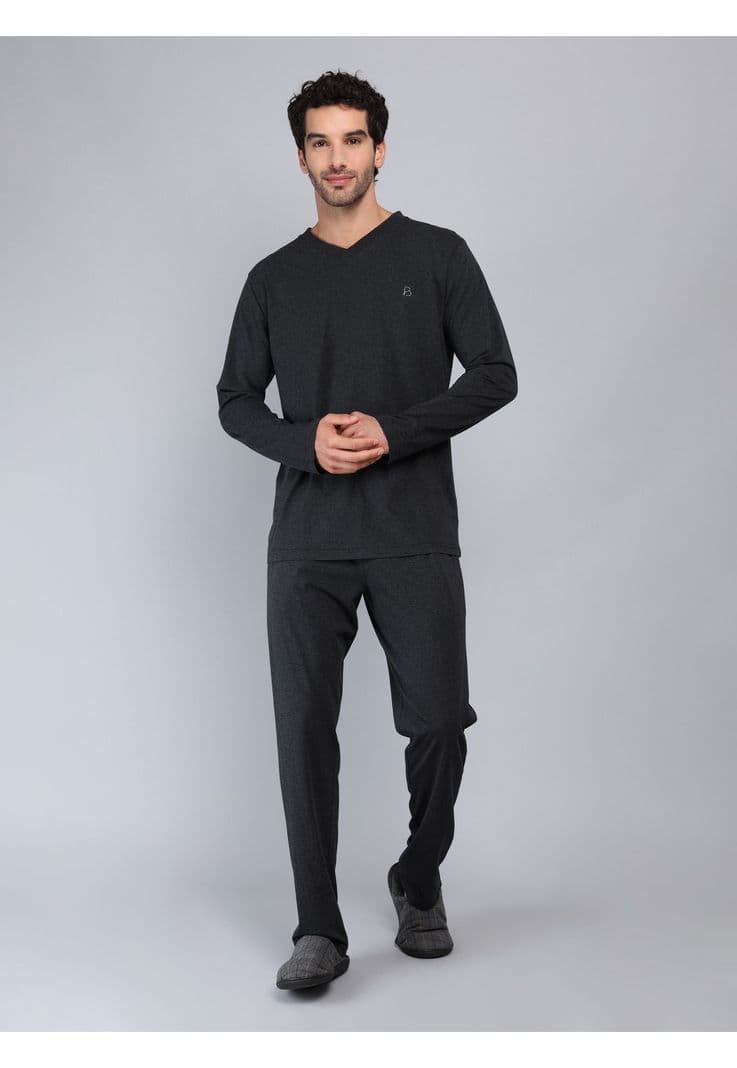 Pijama Largo Regular Fit Gris Oscuro Piero Butti PBCIP02GO XL