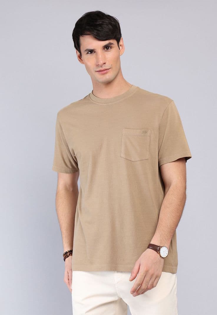 Polera Cuello Redondo Stone Wash Arrow PO32016CA Cafe XL