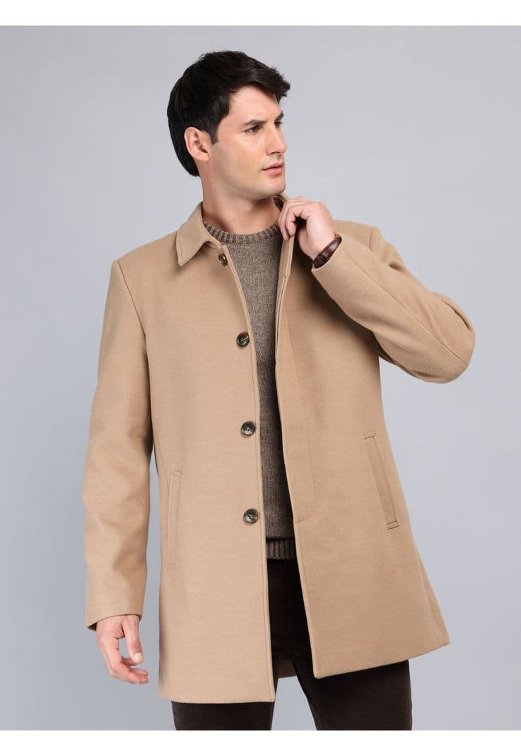 Abrigo Recto Liso Regular Fit Beige Arrow AB33001BE S
