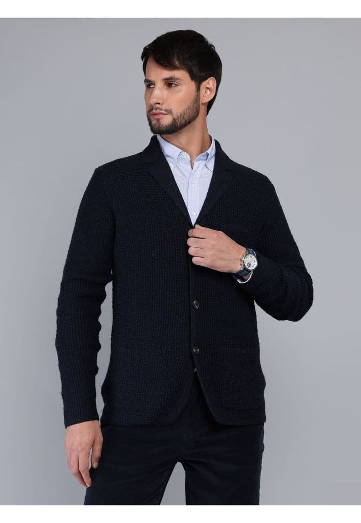 Cardigan Texturado Regular Fit Azul Marino Arrow SW33006AZ S