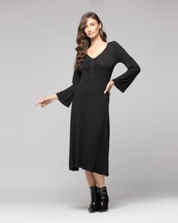Vestido Mujer Asha Negro Lineatre M