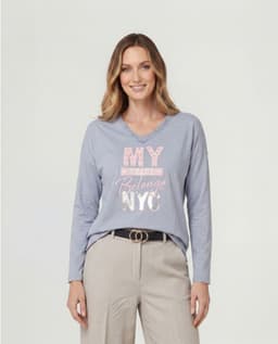 Polera Mujer Margherita Jeans Lineatre Azul M