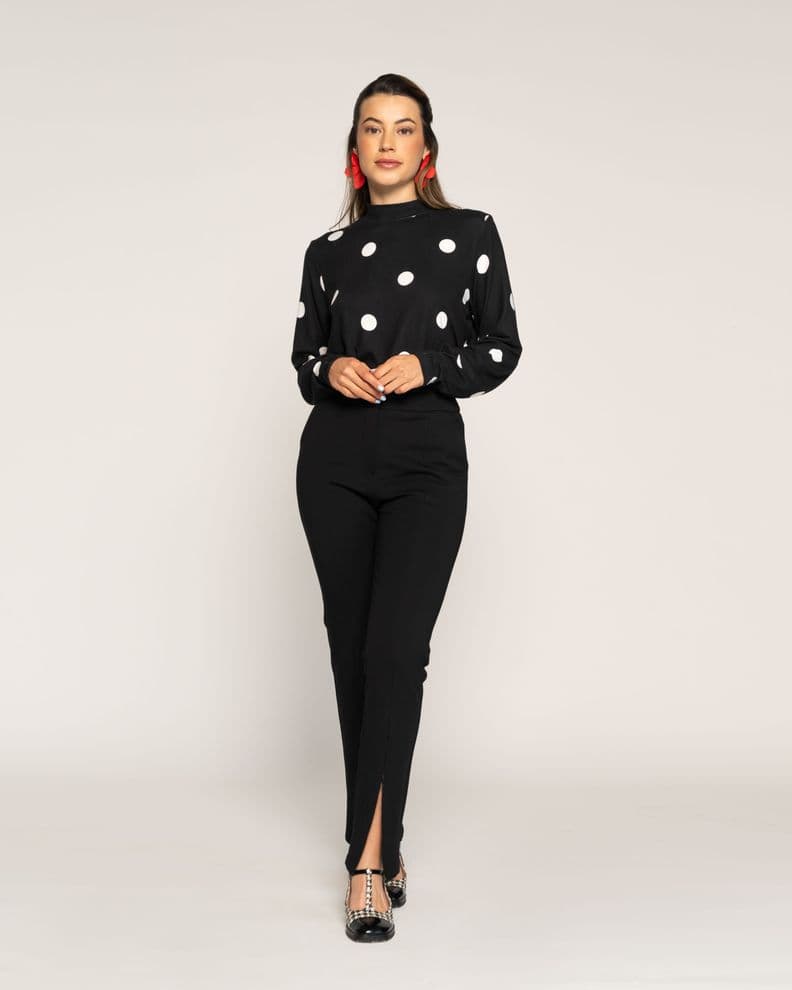 Pantalon Eulalia Negro Skinny Tiro Alto Ludovica 38
