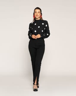 Pantalon Eulalia Negro Skinny Tiro Alto Ludovica 40