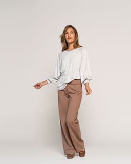 Polera Vanessa Perla Ajustada Cuello Redondo Manga Larga Ludovica Dorado L