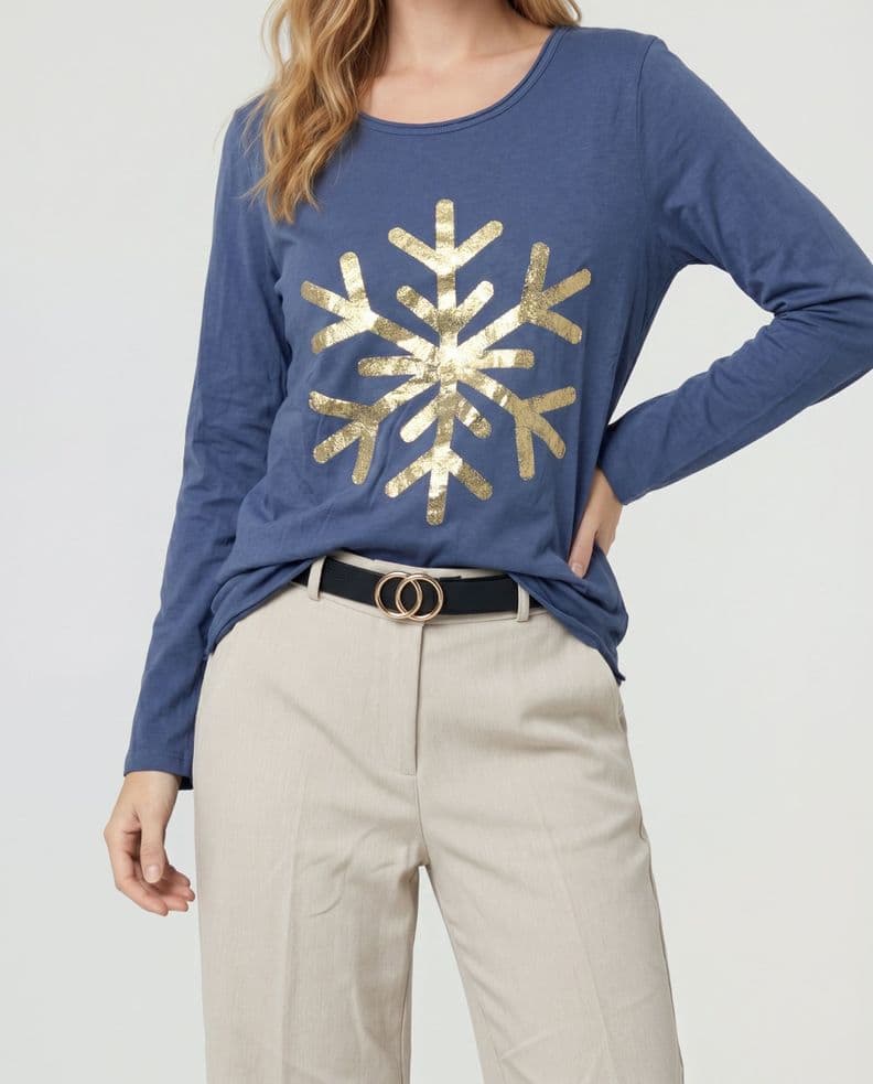 Polera Mujer Carlotta Azul Lineatre