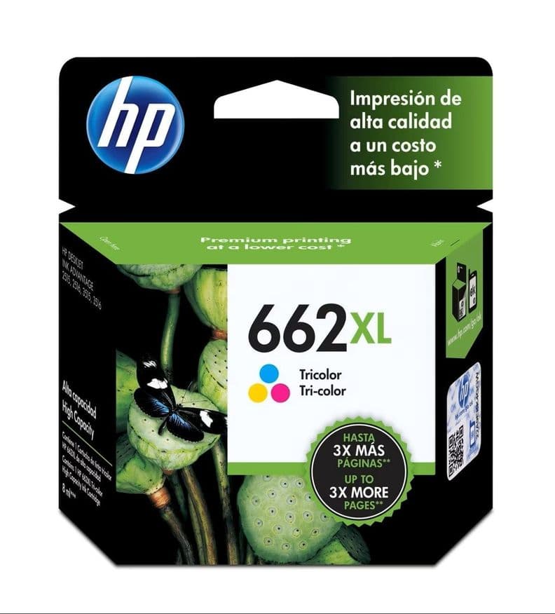 Cartucho Tinta HP 662XL Tricolor CZ106AL Verde