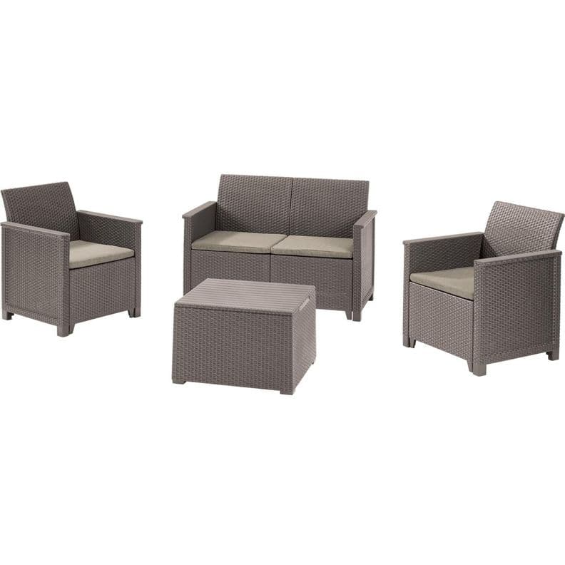 Juego de Terraza Jardin Elodie Cappuccino Keter Cafe Claro XL