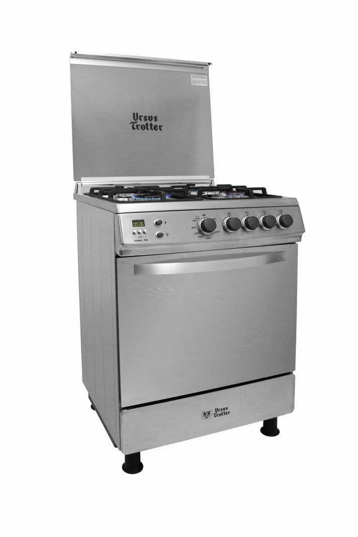 COCINA URSUS TROTTER EURO 60CM 4 PLATOS PRO GAS NATURAL Plateado Metalico
