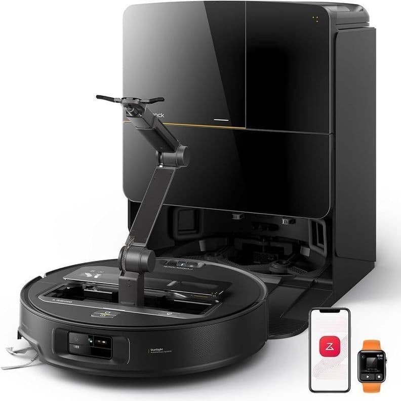 Roborock Saros Z70 Robot Aspirador y Fregona Brazo OmniGrip Alimentado por IA de 22 000Pa Negro