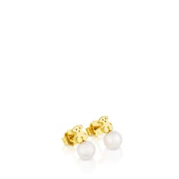 Pendientes Puppies de Oro amarillo y perlas Tous Dorado