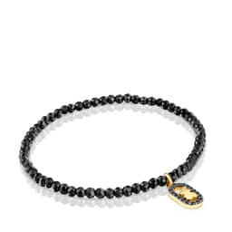 Pulsera elastica con espinelas y bano de oro 18 kt Camille Dorado