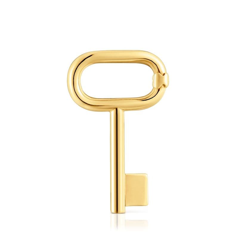 Colgante con bano de oro 18 kt sobre plata motivo llave 32 mm TOUS Unlock Dorado