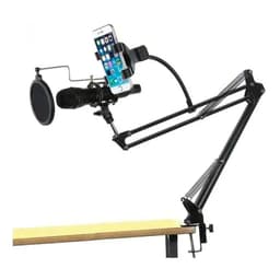 Kit Brazo Microfono Antipop Soporte Para Telefono Negro
