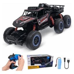 Auto Todoterreno 6 Ruedas Control Remoto Recargable Juguete Negro Set