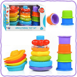Juego Sensorial Apilable 3 En 1 Bebes Multicolor