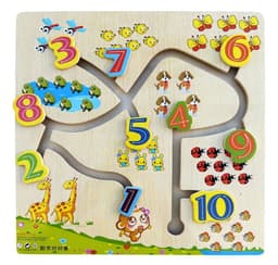 Juguete Encaje Sensorial Madera Secuencia Logica Cognitiva M1 numeros