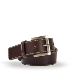 Cinturon Hombre De Cuero Costuras Casual Cafe Veroz 100 CM