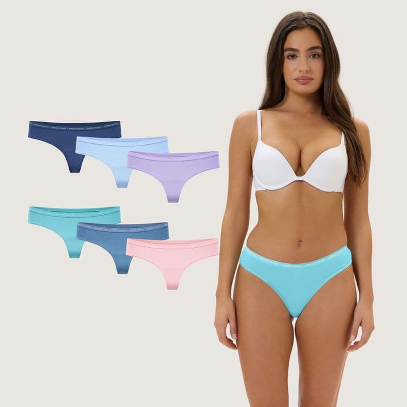 Pack de 6 Calzones Colaless Algodon Mujer Diseno 1 XL