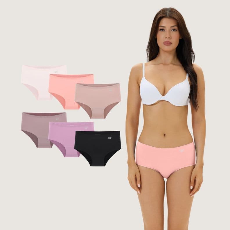Pack de 6 Calzones Pantaleta Microfibra Corte Laser Mujer Diseno 1 M