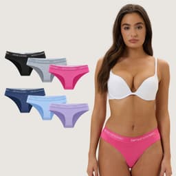 Pack de 6 Calzones Bikini Algodon Mujer Diseno 1 L