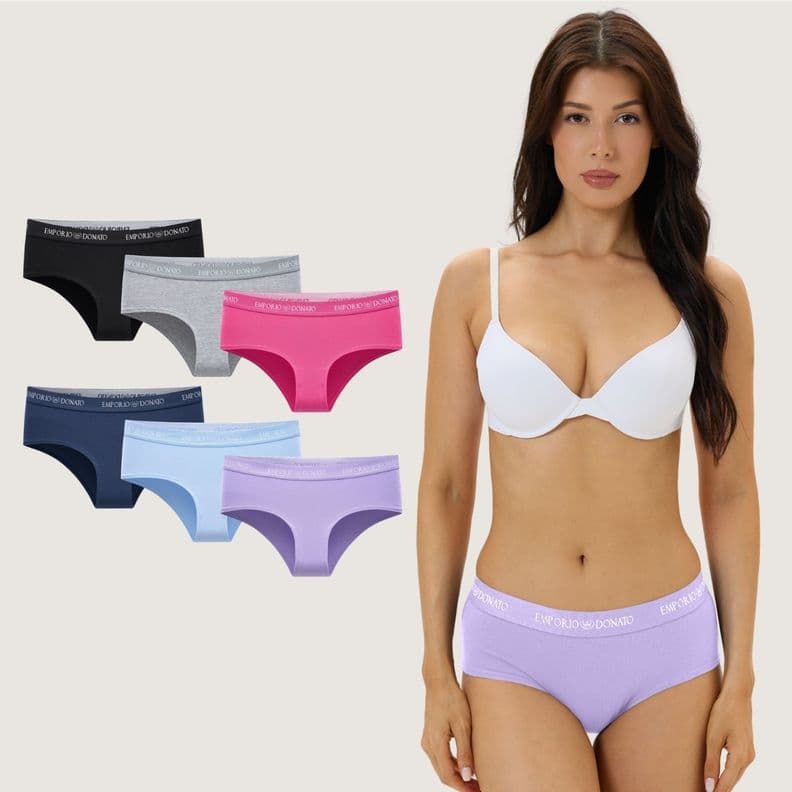 Pack 6 Calzones Pantaleta Algodon Mujer . Diseno 1 L