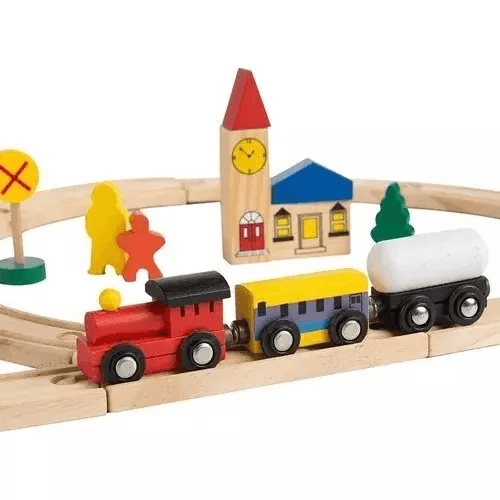 Pista de Trenes de Madera 48 piezas