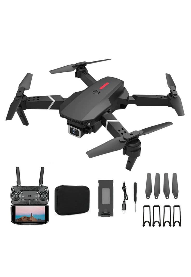 Drone con Camara Dual HD E88 Wifi 3 Baterias y Protectores Diseno 2