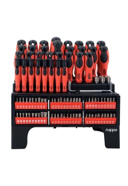 Set de Destornilladores Nappo 100 Piezas Puntas Magneticas Rojo