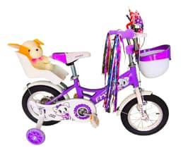 Bicicleta Aro 12 Infantil Con Peluchero Lila Fnsx